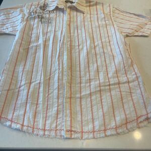 Corona beer men’s shirt size Xl super cool white orange Fringe hem line. A must.